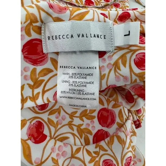 REBECCA VALLANCE Swimsuit Size Large Catania Ruffled Waist Tie Floral One Piece​ - Picture 10 of 11